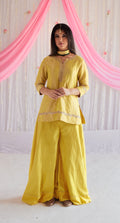 Mini Saifi in Marigold Yellow Tissue with Garara.