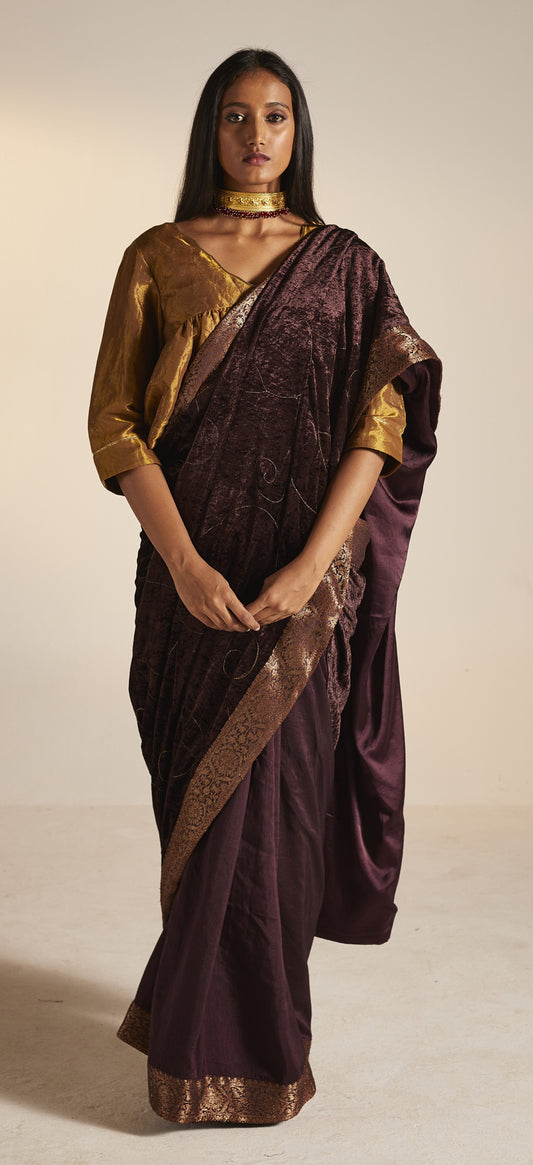 Sari in Wine Velvet