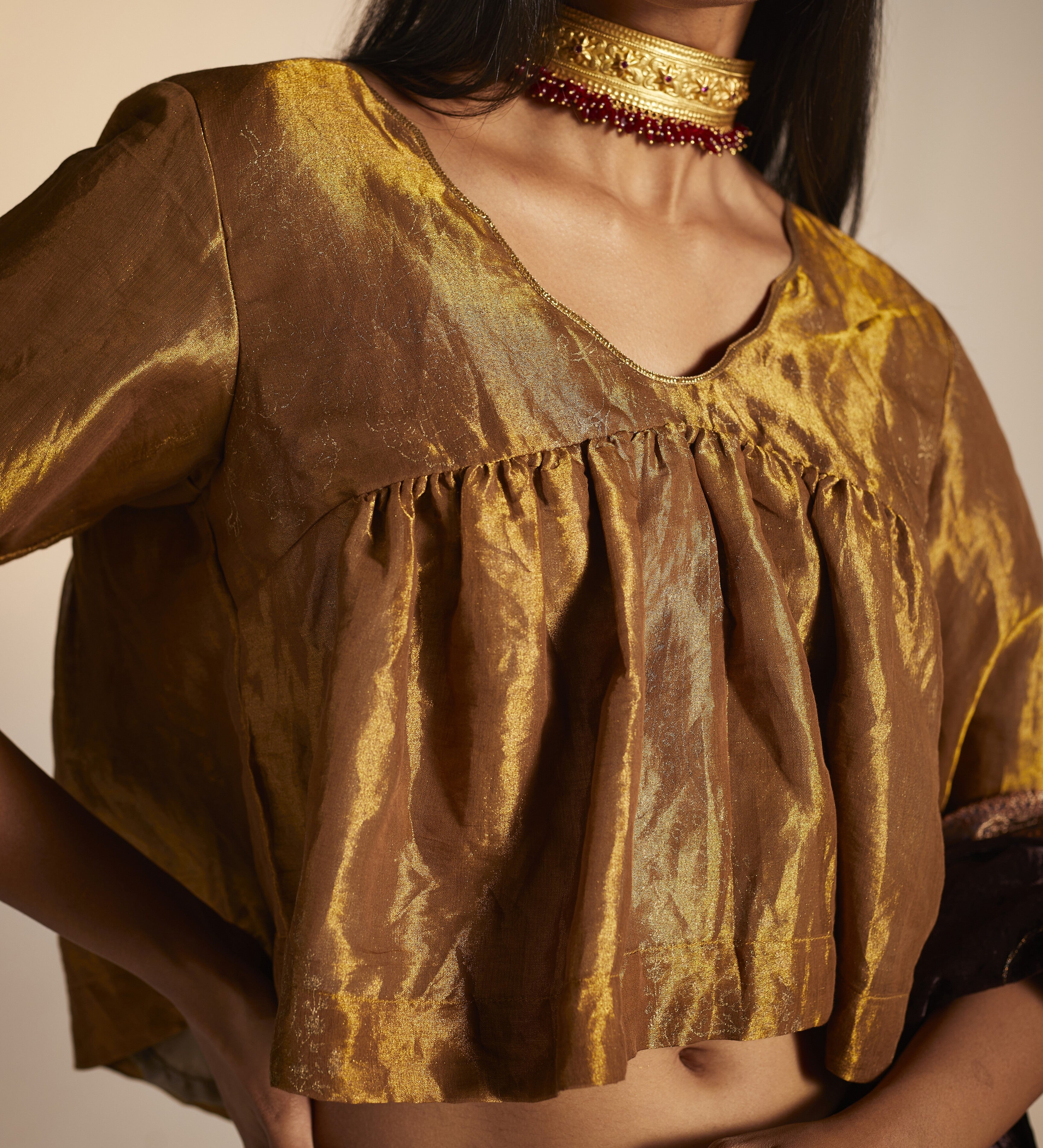 Empireline Blouse in Copper Tissue