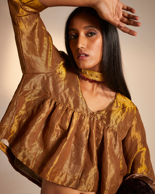 Empireline Blouse in Copper Tissue