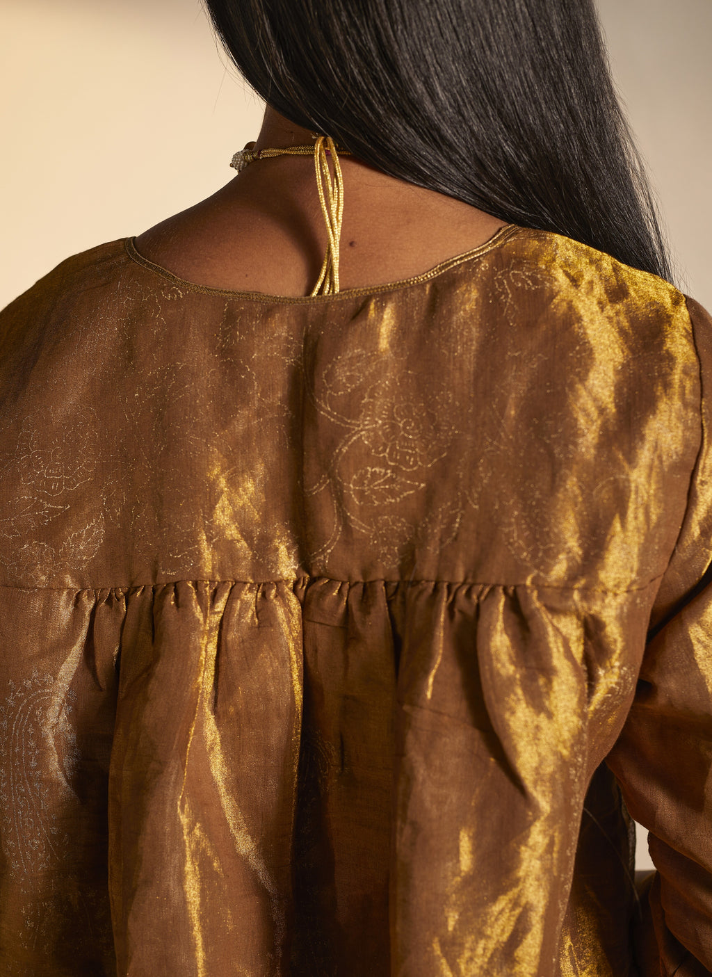 Empireline Blouse in Copper Tissue