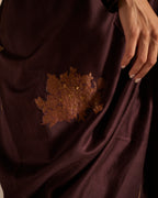 Sari in Wine Banarasi Patchwork Chanderi