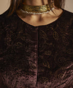 Blouse in Wine Velvet