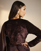 Blouse in Wine Velvet