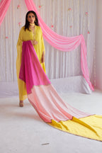 Kaftan in Marigold Yellow Chiffon