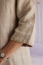 Anu Kurta in Pearl Beige Tissue with Pants.