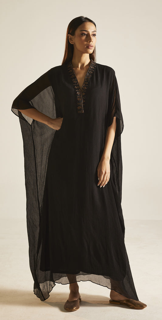 Kaftan in Black Chiffon