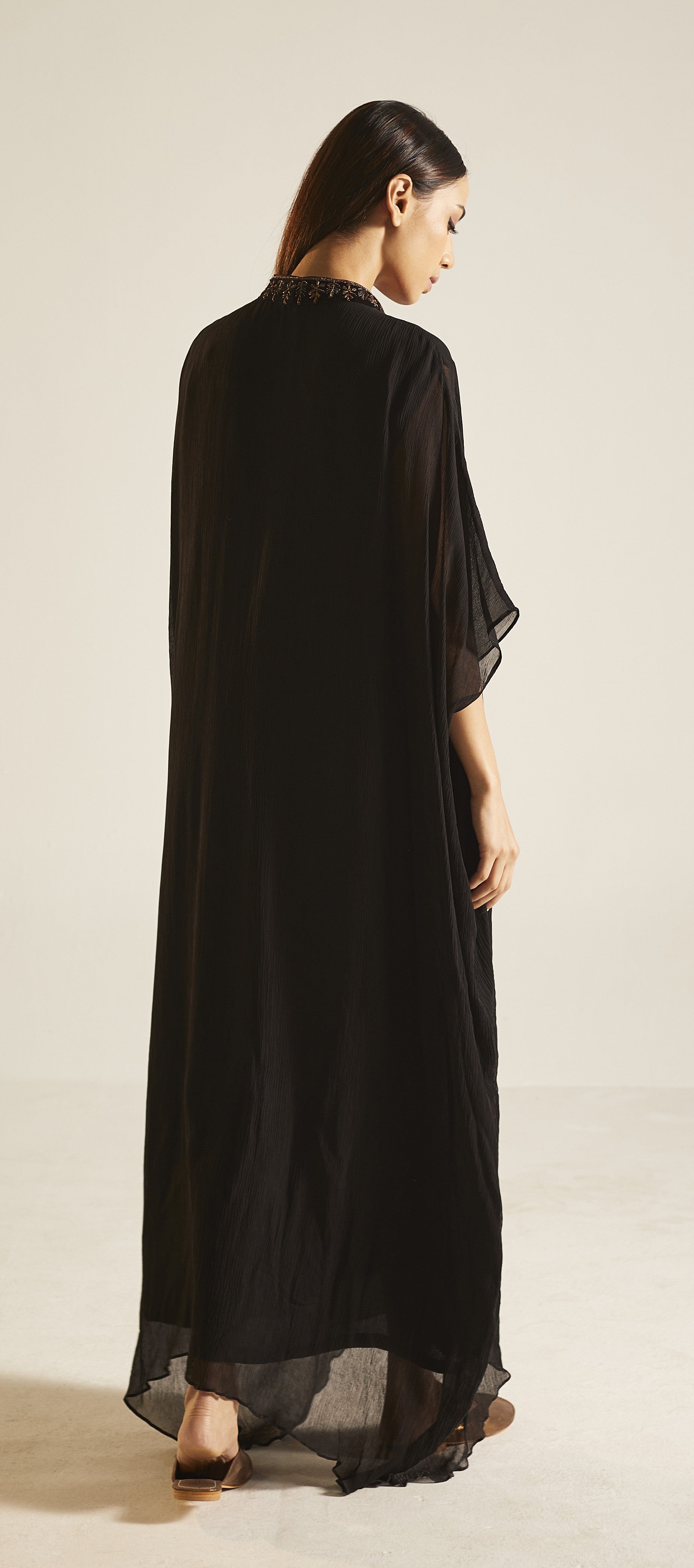 Kaftan in Black Chiffon