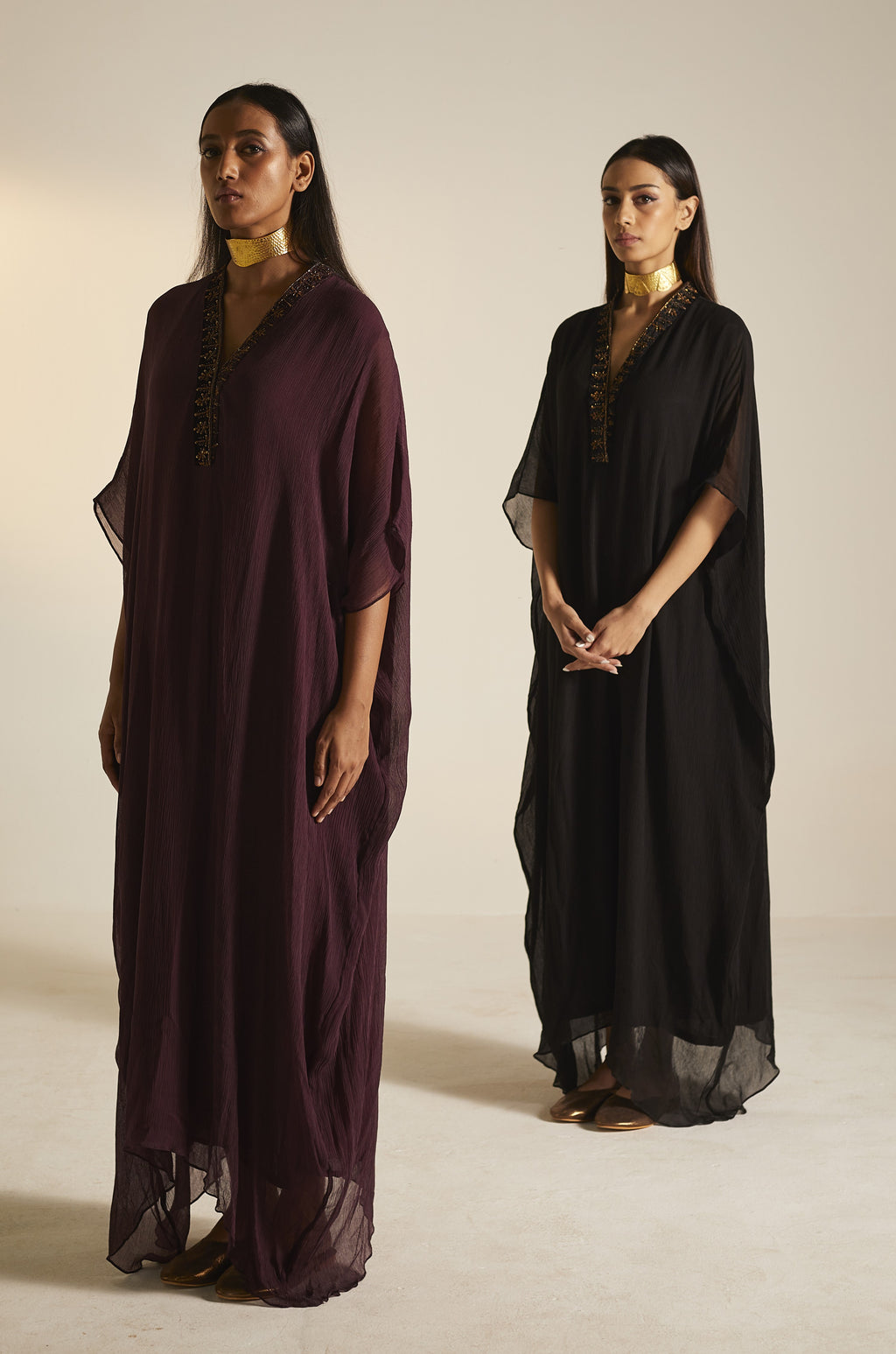 Kaftan in Black Chiffon