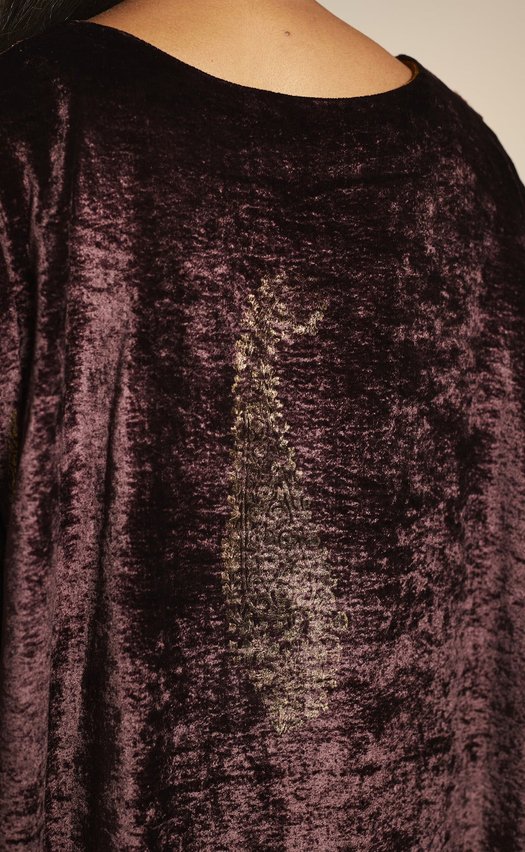 Shahi Kaftan in Wine Velvet