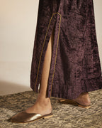 Shahi Kaftan in Wine Velvet