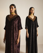 Shahi Kaftan in Black Velvet