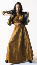 Panels Skirt in Copper gold Tissue