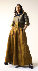 Panels Skirt in Copper gold Tissue