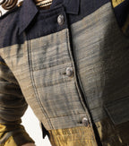 MJ jacket in Black & Gold Handwoven Silk