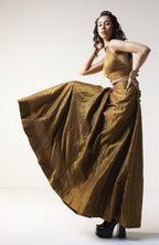 Panels Skirt in Copper gold Tissue