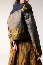 MJ jacket in Black & Gold Handwoven Silk