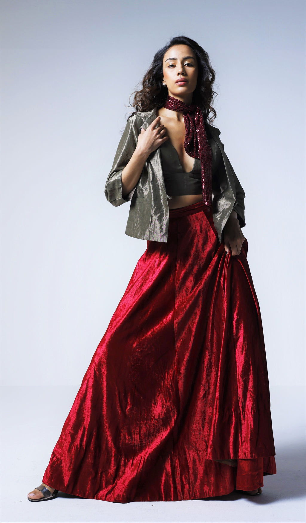 Blazer in Silver grey Tissue