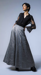 Panels Skirt in Silver grey Tissue