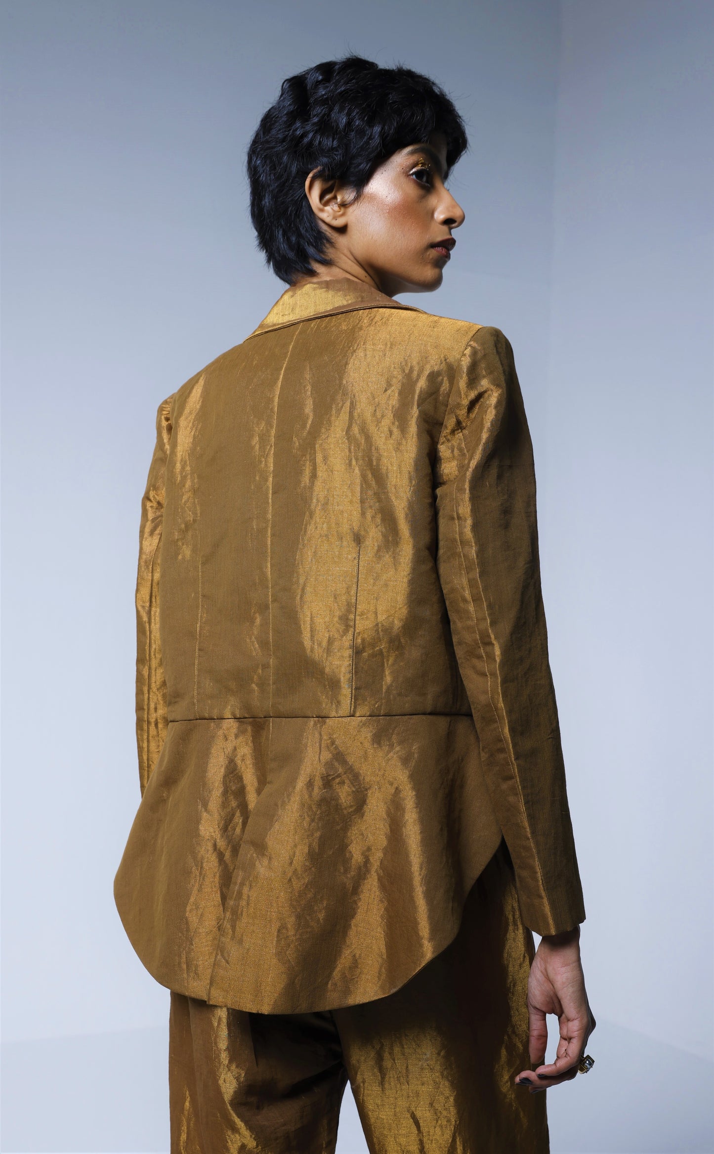 Tailcoat Blazer in Copper gold Tissue