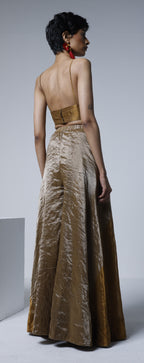 Garara in Half & Half Copper gold & silver Tissue