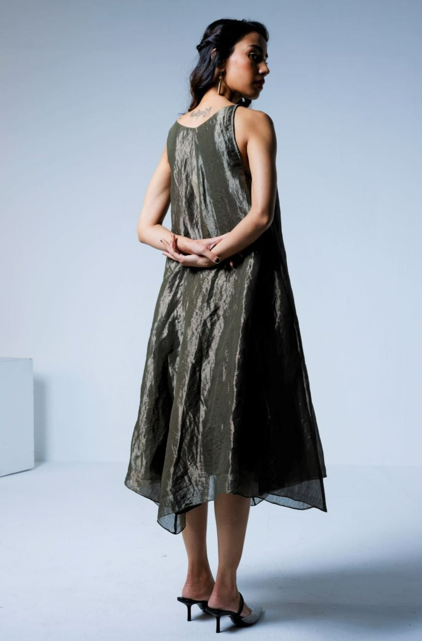 Goa Dress in Silver grey Tissue