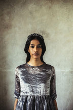 Ana Dress With Blue Satin Slip