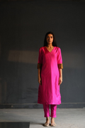 Anu Kurta In Pure Pink Silk With Pant