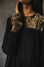 Empireline Kurta In Black chanderi with Palazzo