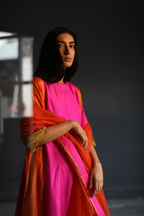 FB Kurta In Pink Pure Silk With Pant
