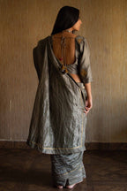 Sage Green handloom tissue Sari