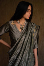 Sage Green handloom tissue Sari