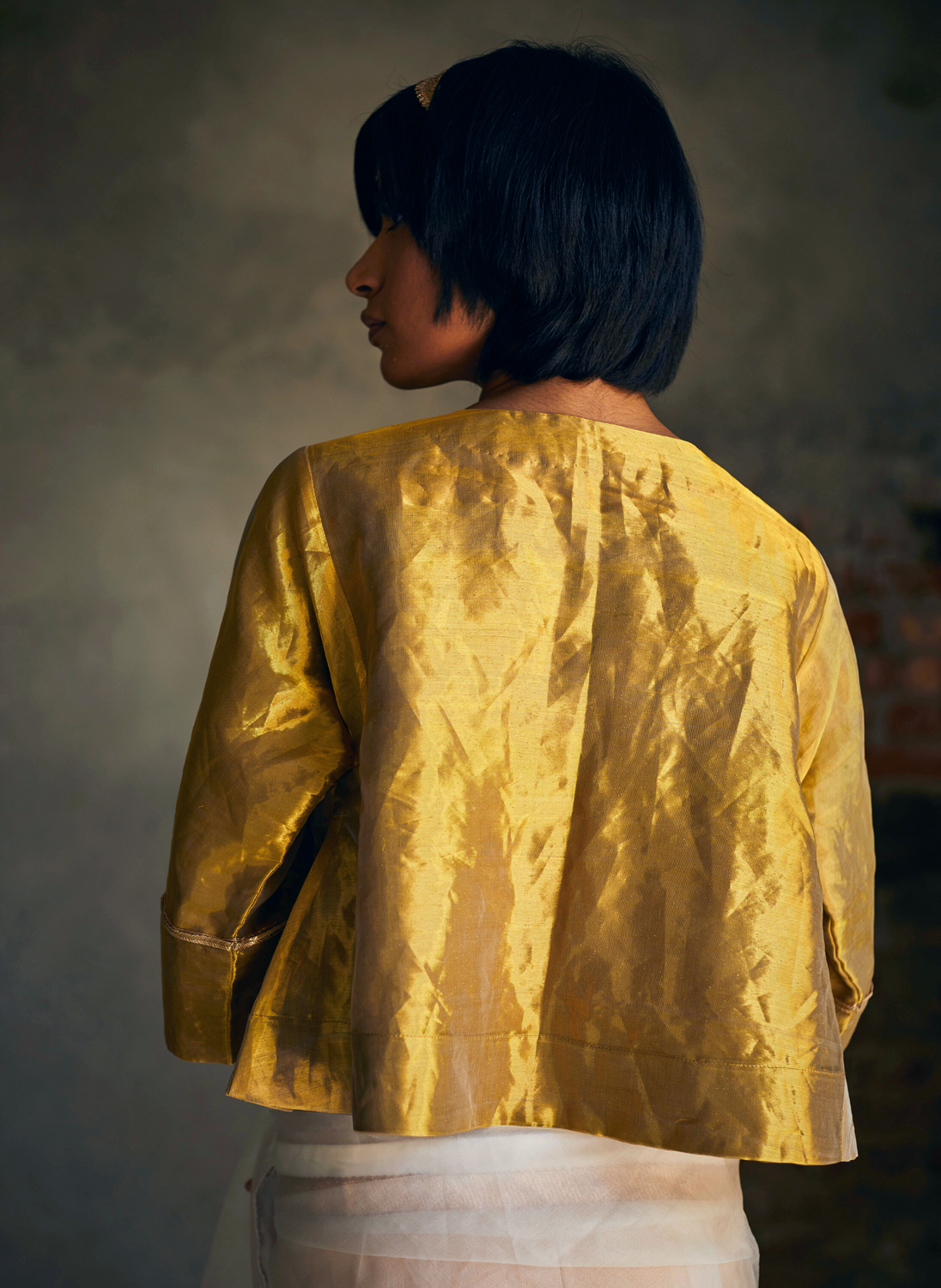 Reshma Blouse in Gold Tissue