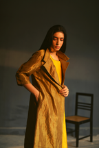 Sally Jacket In Antique Gold Handloom Tissue.
