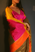 Sari In Antique Gold Handloom Tissue